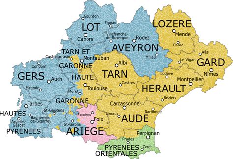 Map of Occitanie Region | France map, Languedoc, Languedoc roussillon