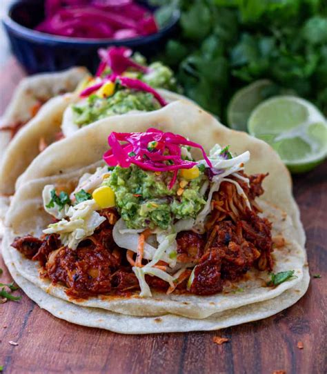 Spicy Jackfruit Taco Recipe & Tropical Slaw - simply ceee | vegan recipe