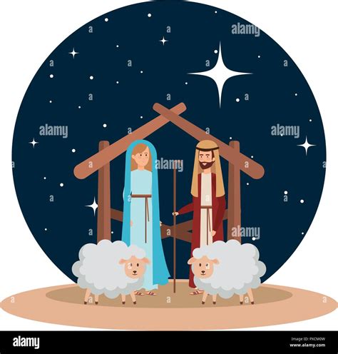 Mary joseph cartoon icon holy hi-res stock photography and images - Alamy