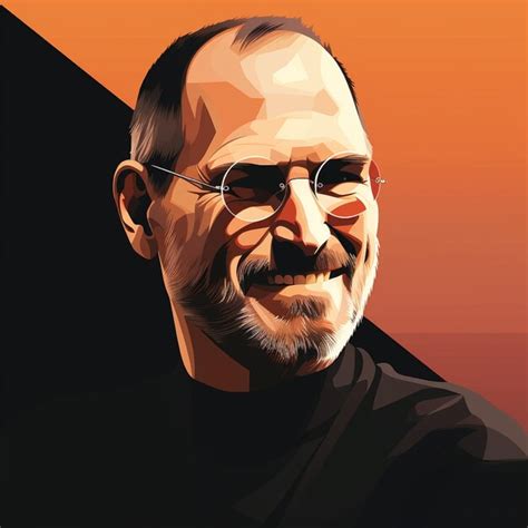 Premium Photo | Flat vector design of smiling Steve Jobs