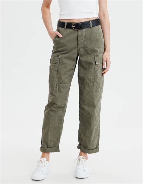 AE High-Waisted Military Cargo Pant, Olive | American Eagle Outfitters