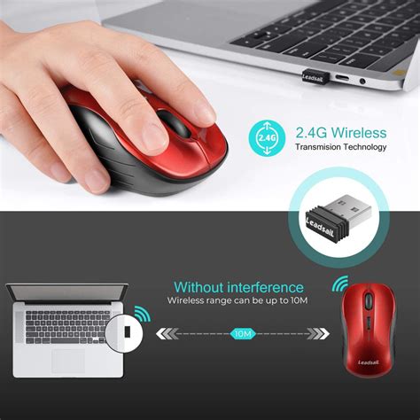 LeadsaiL Wireless Mouse Silent 2.4G USB Computer Mouse Compact Optical Cordless Mouse Mini Quiet ...