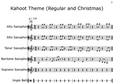 Kahoot Theme - Sheet music for Alto Saxophone, Tenor Saxophone, Baritone Saxophone, Soprano ...