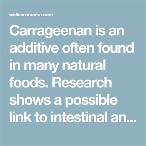 Carrageenan Safety, Side-Effects & How to Avoid It | Carrageenan, Digestion problems, Natural food