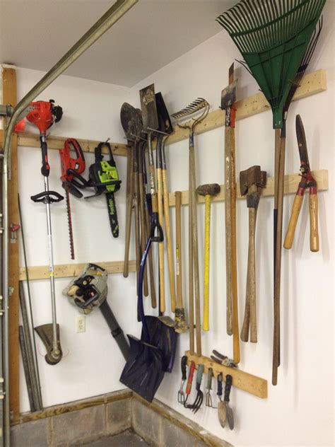 Great way to organize your tools in the garage. | Garden tool storage, Tool storage diy, Diy garage