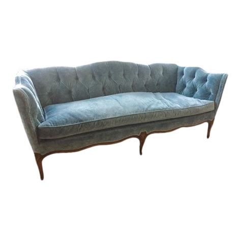 Vintage Tufted Velvet Sofa | Chairish