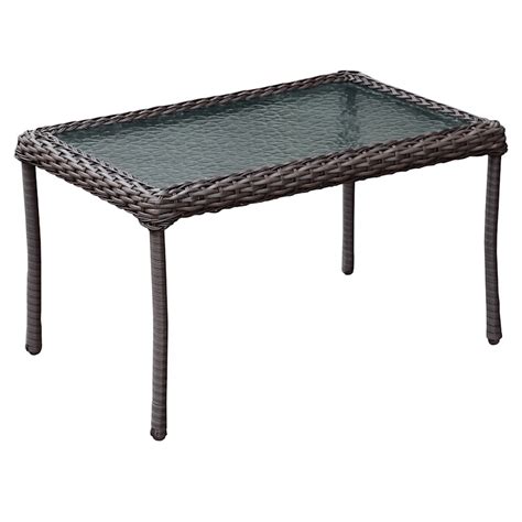 Brown Wicker Coffee Table With Glass Top - Coffee Table Design Ideas