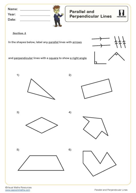 Parallel and Perpendicular Lines Worksheet | PDF printable Geometry Worksheets