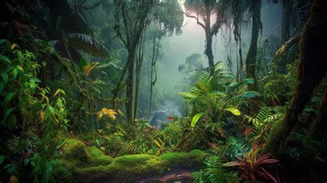 Tropical Rainforest Forest Plants Nature Background, Rainforest, Forest, Natural Background ...