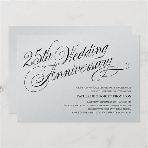 Silver Wedding Anniversary Invitations | Zazzle