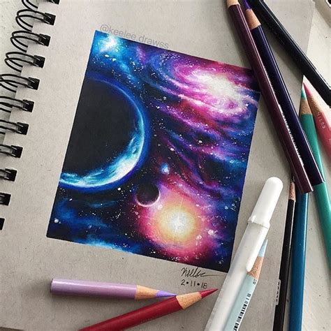 •Hello Everyone! • here’s this space/galaxy drawing! i saw this cool p ...