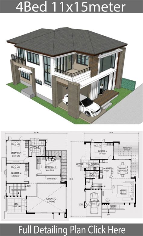 Free 4 Bedroom Duplex House Plans - Krkfm C8F