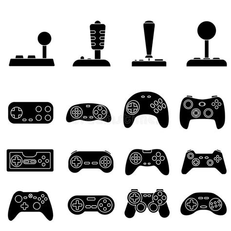 Video Game Controller Icon Vector Set. Joystick Illustration Sign Collection. Manual Control ...