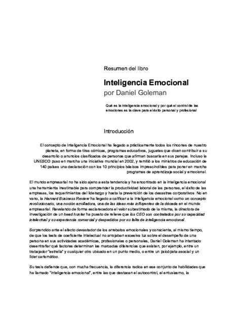 (PDF) Inteligencia Emocional (Resumen) | Edwin Ramirez Asis - Academia.edu