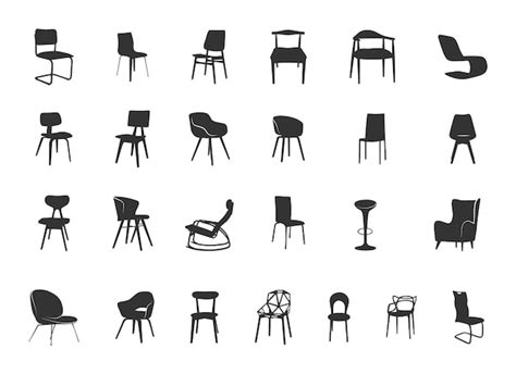 Premium Vector | Modern chair silhouette Modern furniture silhouette ...