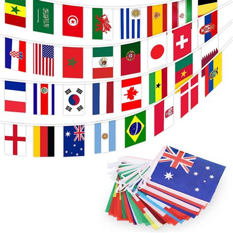 2022 World Cup Bunting Banner Flags – 32 Football Team World Cup ...