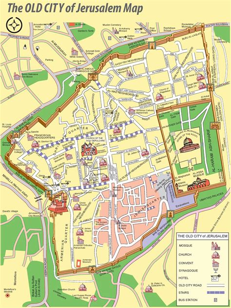 Jerusalem Old City Gates Map - Map With Cities