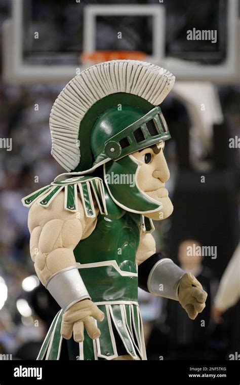 The Michigan State Spartans mascot fires up the crowd before the ...