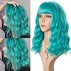 Amazon.com: C-ZOFEK Women's Halloween Cosplay Wig Long Straight Green Party Hair (Green ...