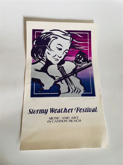 Vintage Stormy Weather Festival Poster Cannon Beach Oregon - Etsy UK