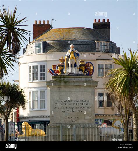 King George III statue Weymouth Esplanade Dorset England Stock Photo ...