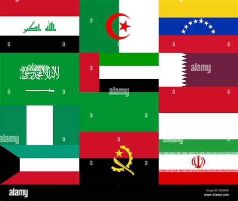 National flags of the OPEC countries Stock Photo - Alamy