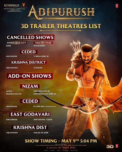 Disappointment ahead of Adipurush trailer launch | cinejosh.com