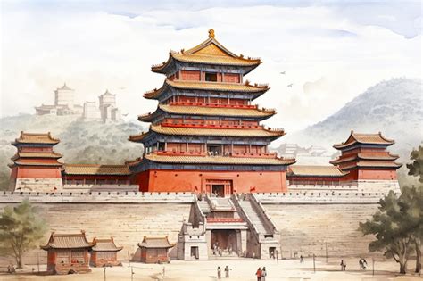 Premium AI Image | The ancient chinese palace architecture