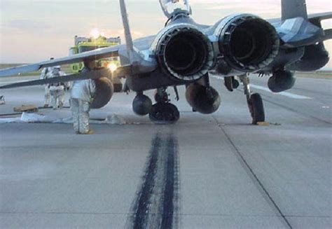 F-15 Blown tire. This is actually what happens when you land and the ...