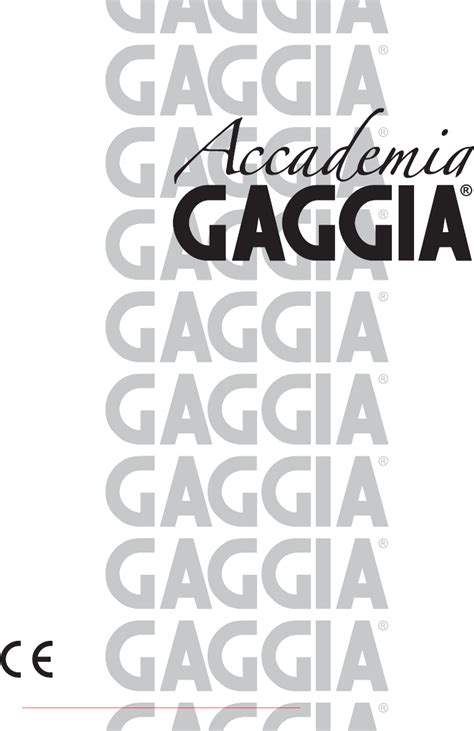 User manual Gaggia Accademia (English - 106 pages)