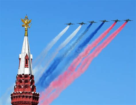 Aircraft over the Kremlin stock photo. Image of airplane - 54897986