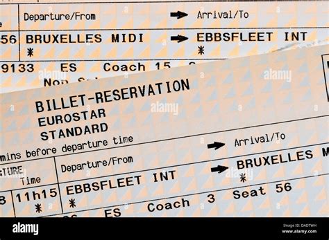 Eurostar Ticket Stock Photos & Eurostar Ticket Stock Images - Alamy