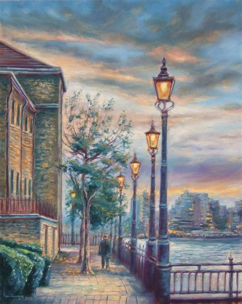 Evening walk in the park Painting | Painting, Original landscape painting, Art