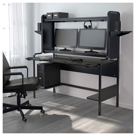 FREDDE Desk - black in 2020 | Ikea, Ikea gaming desk, Workspace desk