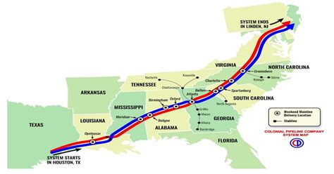 Colonial Pipeline Delivery Map - Which currently has a leak [967x717 ...