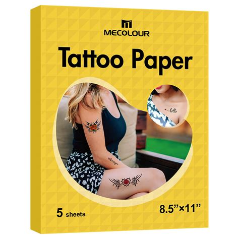 MECOLOUR Printable Temporary Tattoo Paper 5 Sets 8.5X11 | DIY Inkjet Printer Transfer Decal ...