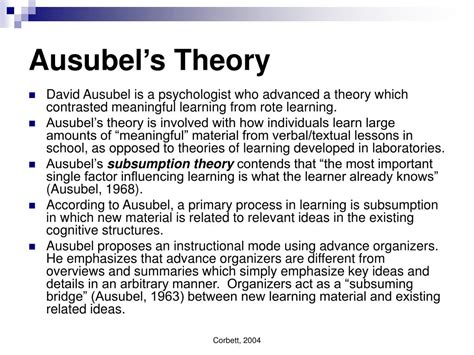 David Ausubel Meaningful Learning Theory