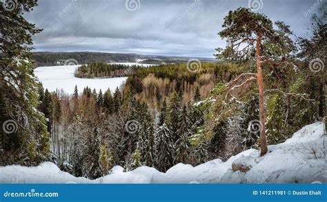 Winter Wonderland in Finland from a Viewpoint Stock Image - Image of ...