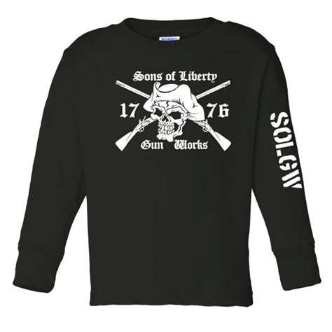 TODDLER BLACK LONG SLEEVE SHIRT WITH WHITE PRINT - Sons of Liberty Gun Works