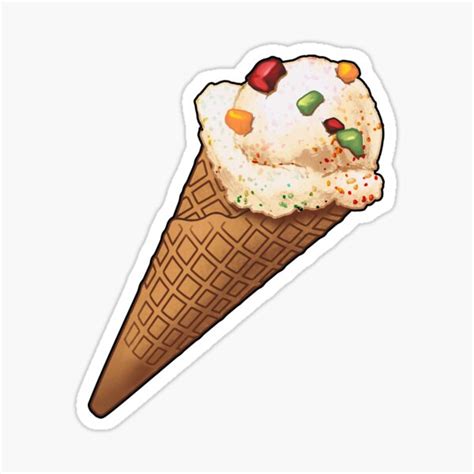 "Tutti Frutti Ice Cream Cone" Sticker for Sale by torchbrenner | Redbubble