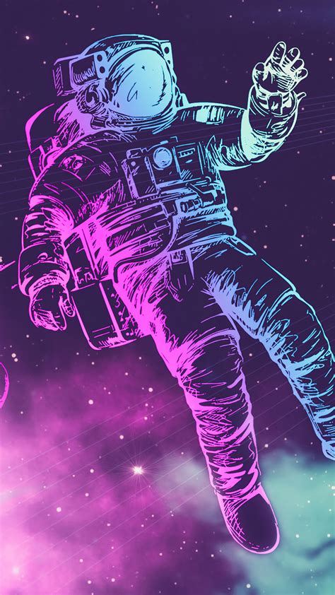 Astronaut Space Neon Stars 4K #4350f Wallpaper PC Desktop