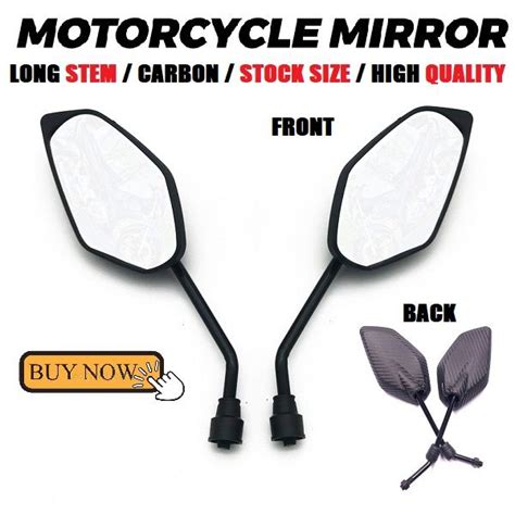 YAMAHA MIO 125 MXI Motorcycle Side Mirror dahon type Carbon & long stem standard size ...