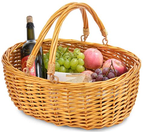 Wicker Basket with Double Folding Handles | Wicker Easter Basket | Storage of Plastic Easter ...