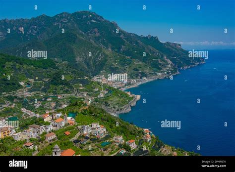 Aerial view of Maiori town in Italy Stock Photo - Alamy