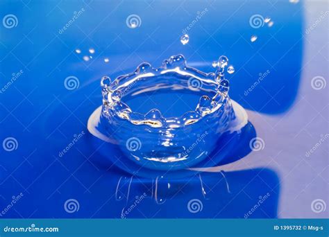 Blue water bowl stock photo. Image of spray, crown, fallen - 1395732