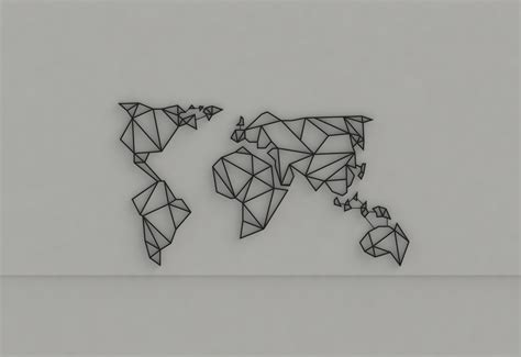 Polygon World Map Wall Art by Polygon_boy | Download free STL model | Printables.com