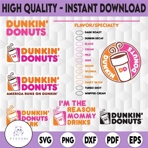 Dunkin' Donuts bundle svg, Dunkin' Donuts Coffee Cup Inspire - Inspire ...