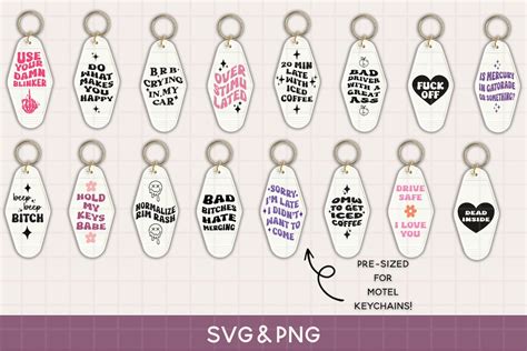 Motel Keychain Svg, Bundle, Keychain Cut File for Cricut & Silhouette ...