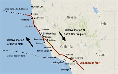 Map of the San Andreas fault in California - Building Strong