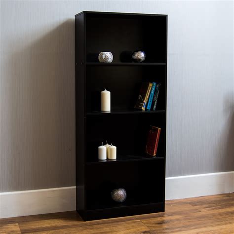 Black 4 Tier Bookcase| Lounge Furniture | HomesDirect365